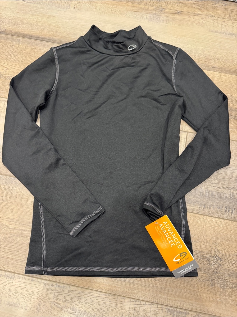 Champion Black Mock Neck Long Sleeve Performance Shirt